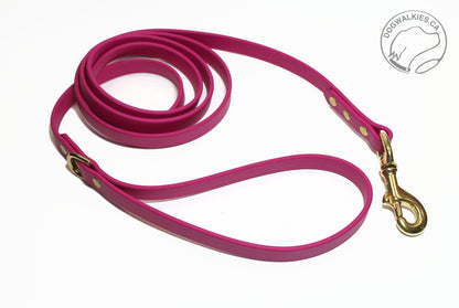 Raspberry Biothane Dog Leash - Regular 16mm (5/8") width