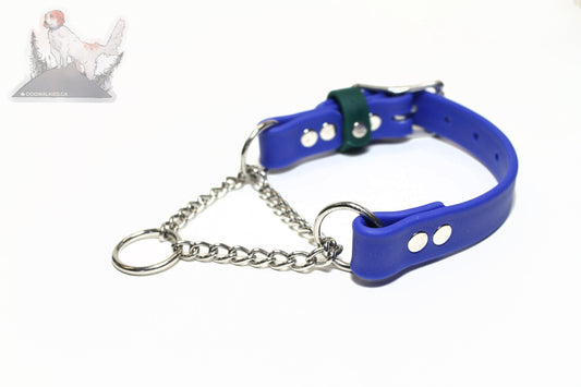 Chain Martingale Waterproof Dog Collar in 3/4" (20mm) Biothane - 40 colour choices
