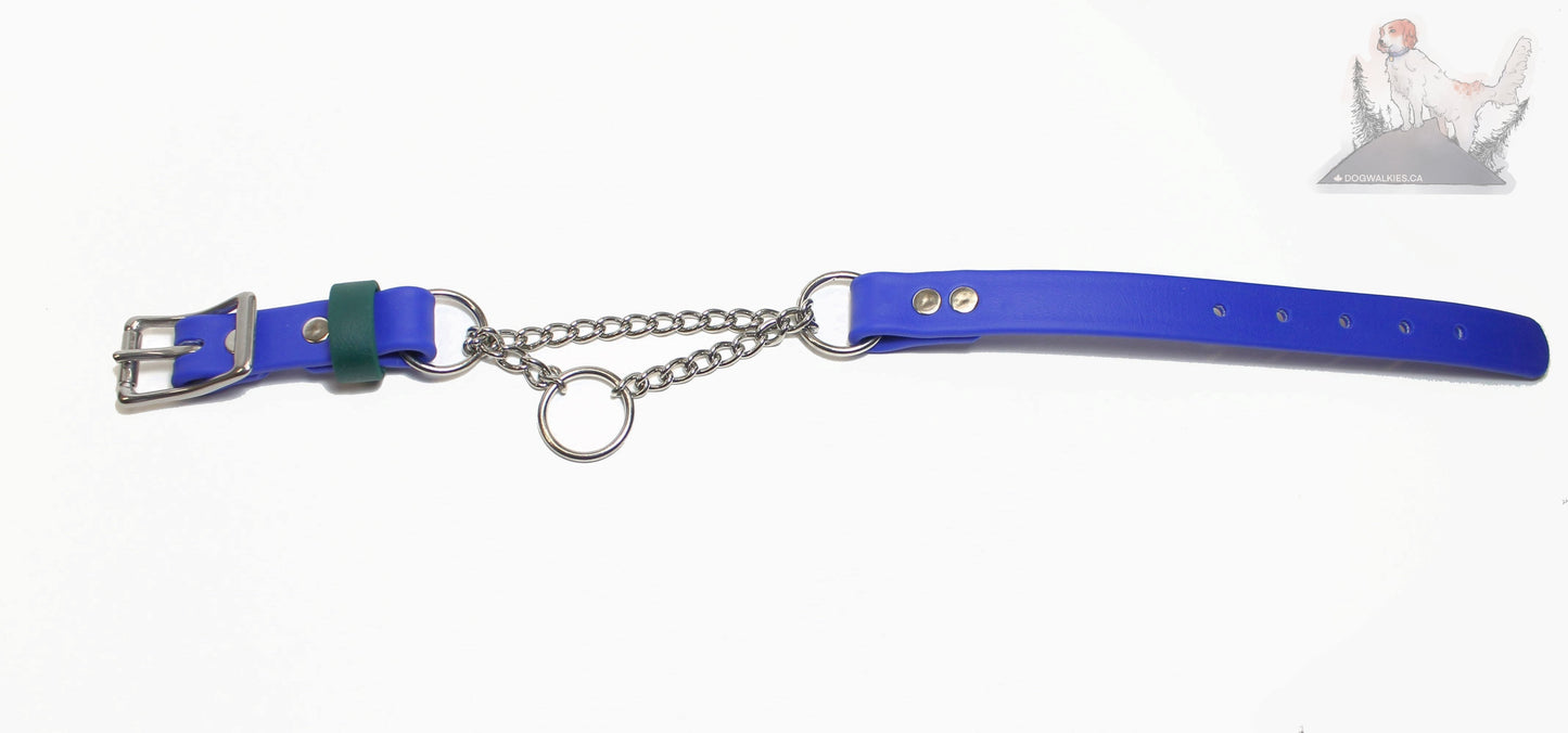 Chain Martingale Waterproof Dog Collar in 3/4" (20mm) Biothane - 40 colour choices
