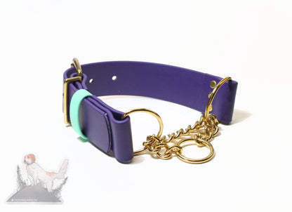 Extra Wide Waterproof Chain Martingale Dog Collar - 1.5" (38mm) wide Biothane