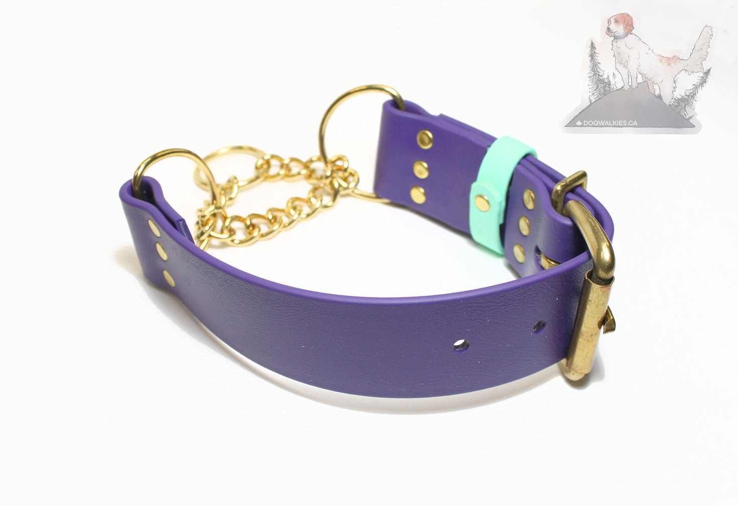 Extra Wide Waterproof Chain Martingale Dog Collar - 1.5" (38mm) wide Biothane