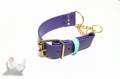 Extra Wide Waterproof Chain Martingale Dog Collar - 1.5" (38mm) wide Biothane
