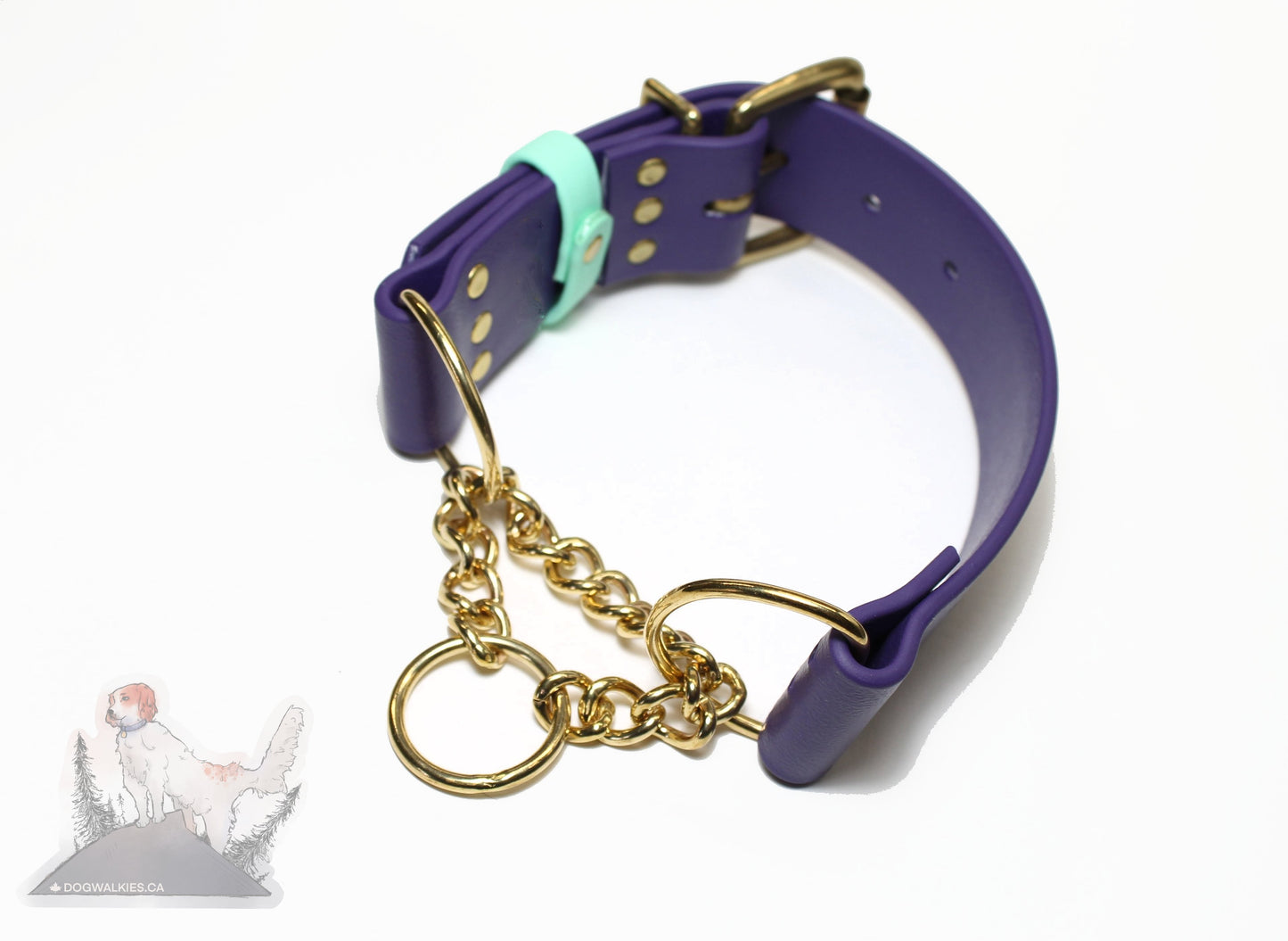 Extra Wide Waterproof Chain Martingale Dog Collar - 1.5" (38mm) wide Biothane