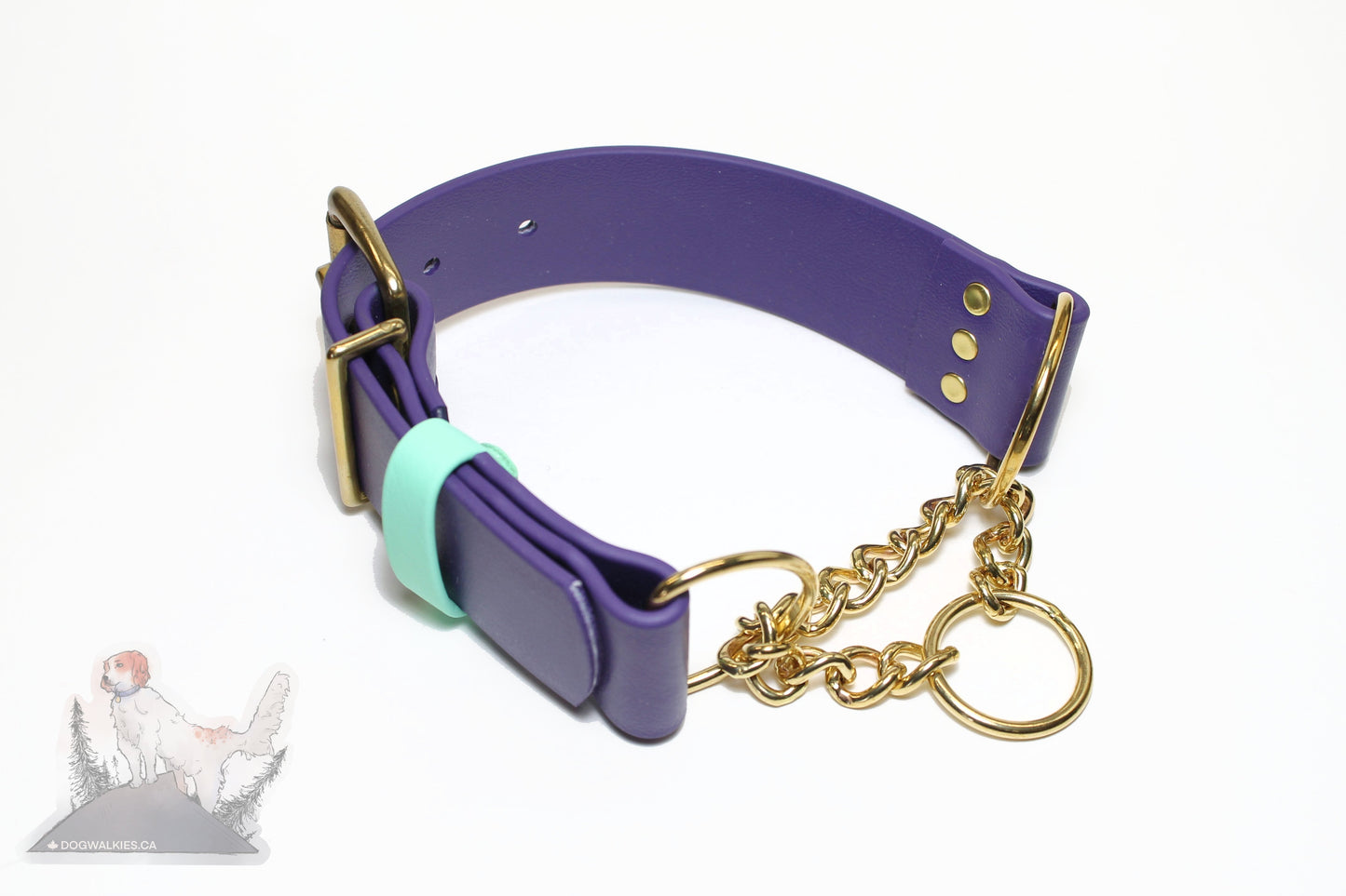 Extra Wide Waterproof Chain Martingale Dog Collar - 1.5" (38mm) wide Biothane