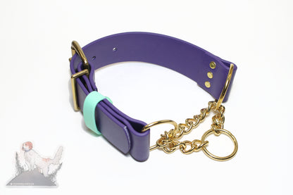 Extra Wide Waterproof Chain Martingale Dog Collar - 1.5" (38mm) wide Biothane