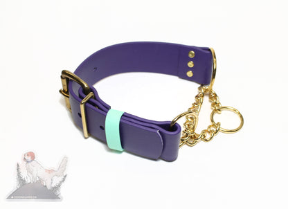 Extra Wide Waterproof Chain Martingale Dog Collar - 1.5" (38mm) wide Biothane