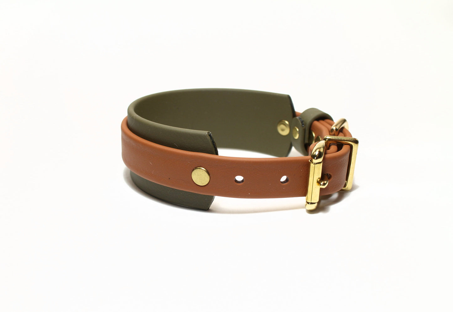 Thinner Style Biothane Dog Collar in Two Tone - 1.5 inch (38mm) and 3/4" (20mm) wide (Copy)