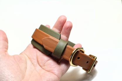 Thinner Style Biothane Dog Collar in Two Tone - 1.5 inch (38mm) and 3/4" (20mm) wide (Copy)