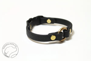 Extra Thin O-ring Dog Collar with Breakaway Buckle - Genuine Biothane Vegan Leather - 9mm (3/8") width - O Ring Collar