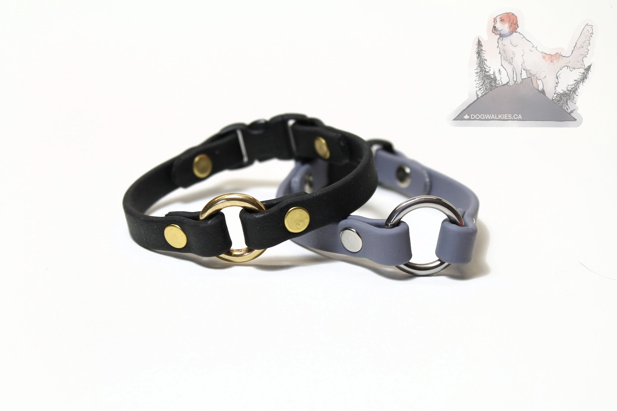 Extra Thin O-ring Dog Collar with Breakaway Buckle - Genuine Biothane Vegan Leather - 9mm (3/8") width - O Ring Collar