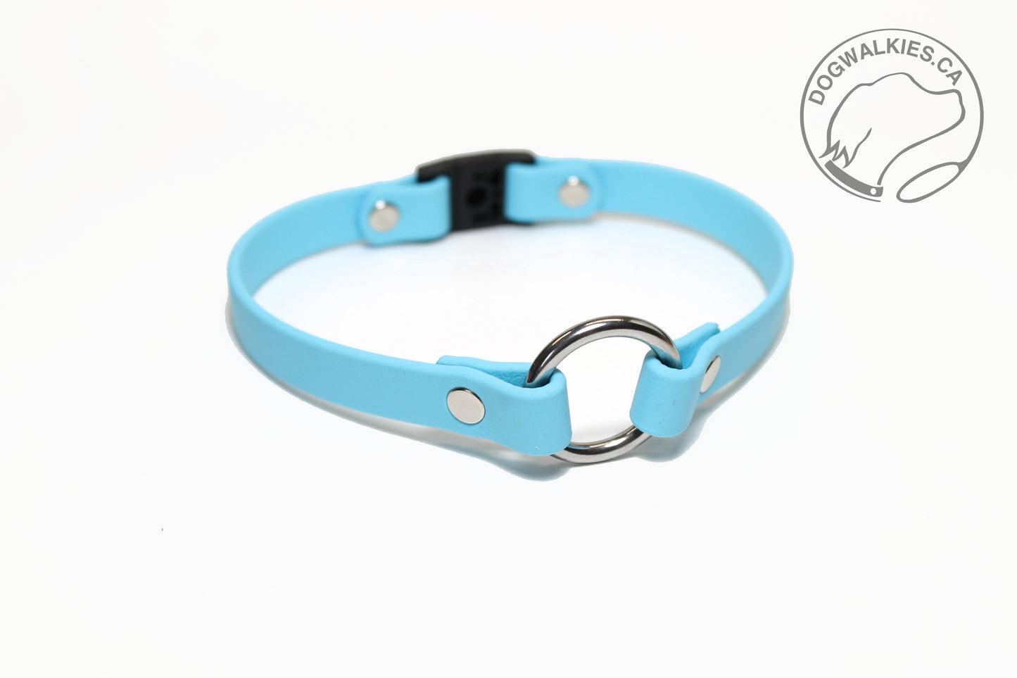 Dog Collar with Breakaway Buckle and O ring - Genuine Biothane Vegan Leather - 12mm (1/2") width - O Ring Collar