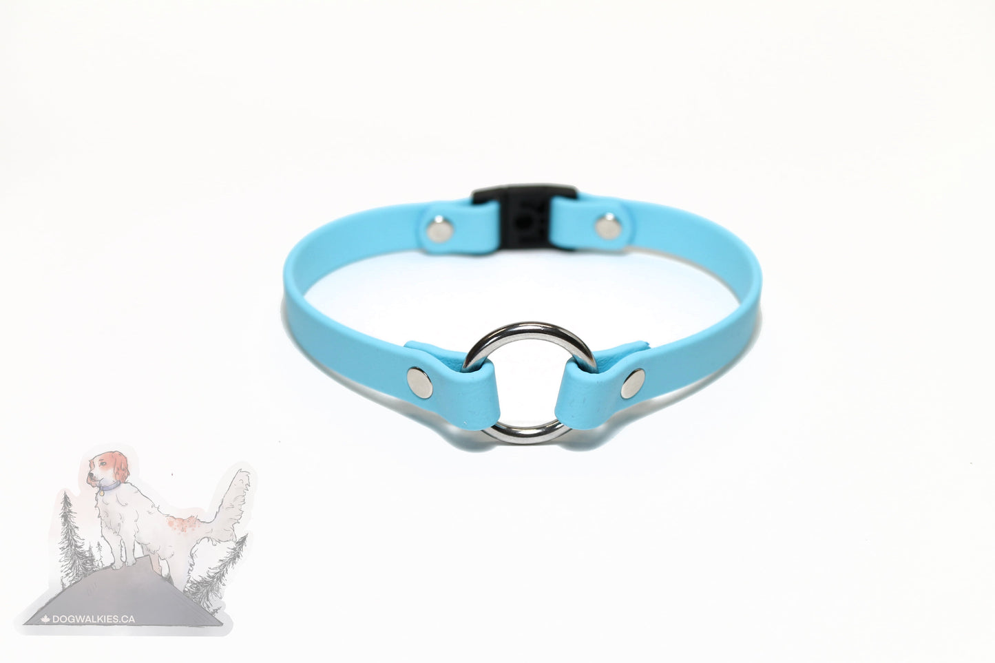 Dog Collar with Breakaway Buckle and O ring - Genuine Biothane Vegan Leather - 12mm (1/2") width - O Ring Collar