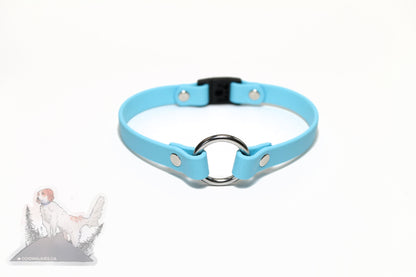 Dog Collar with Breakaway Buckle and O ring - Genuine Biothane Vegan Leather - 12mm (1/2") width - O Ring Collar