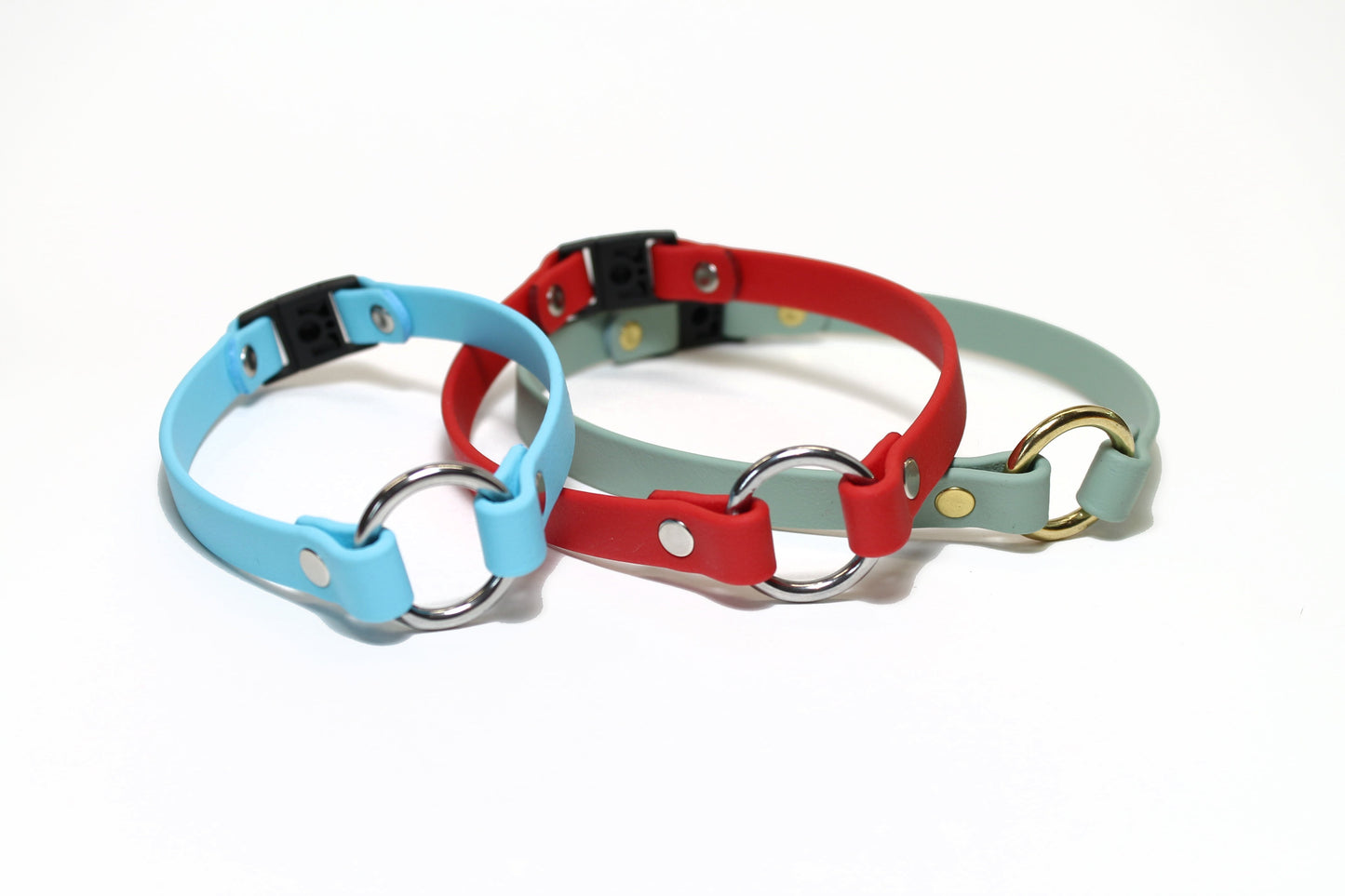 Dog Collar with Breakaway Buckle and O ring - Genuine Biothane Vegan Leather - 12mm (1/2") width - O Ring Collar