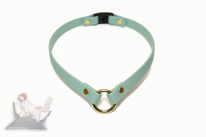 Dog Collar with Breakaway Buckle and O ring - Genuine Biothane Vegan Leather - 12mm (1/2") width - O Ring Collar