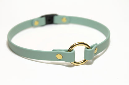 Dog Collar with Breakaway Buckle and O ring - Genuine Biothane Vegan Leather - 12mm (1/2") width - O Ring Collar