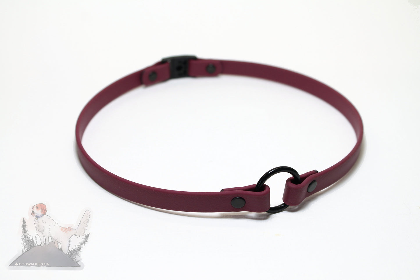 Dog Collar with Breakaway Buckle and O ring - Genuine Biothane Vegan Leather - 12mm (1/2") width - O Ring Collar