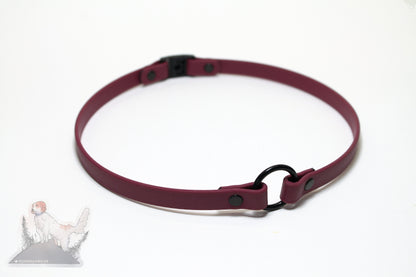 Dog Collar with Breakaway Buckle and O ring - Genuine Biothane Vegan Leather - 12mm (1/2") width - O Ring Collar