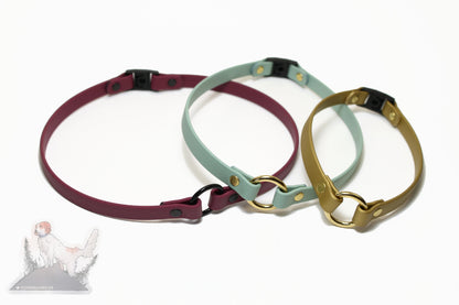 Dog Collar with Breakaway Buckle and O ring - Genuine Biothane Vegan Leather - 12mm (1/2") width - O Ring Collar