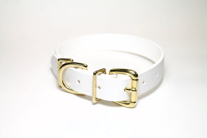 Snow White Biothane Dog Collar - 1 inch (25mm) wide