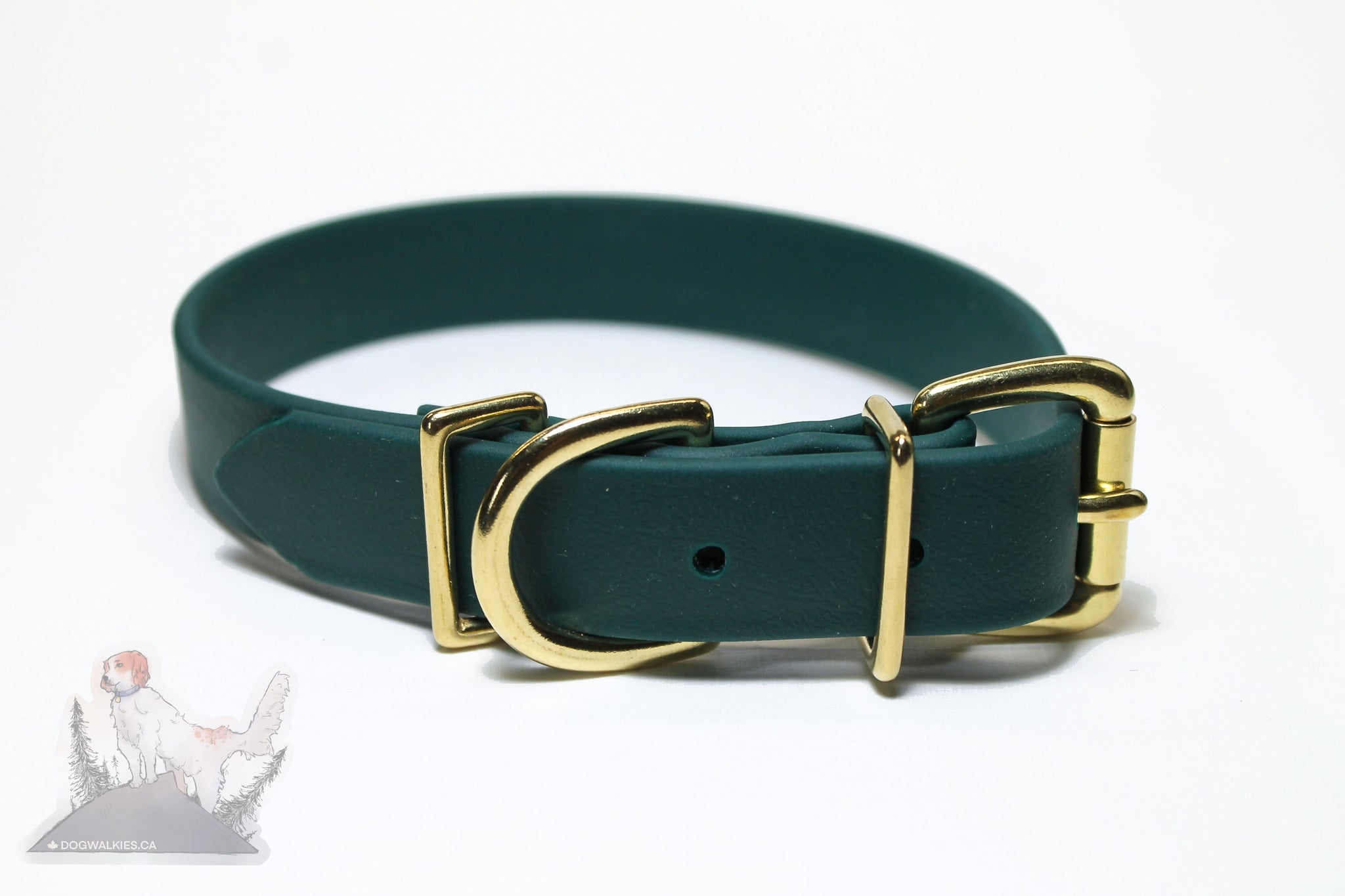 Pine Green Biothane Dog Collar - 1 inch (25mm) wide