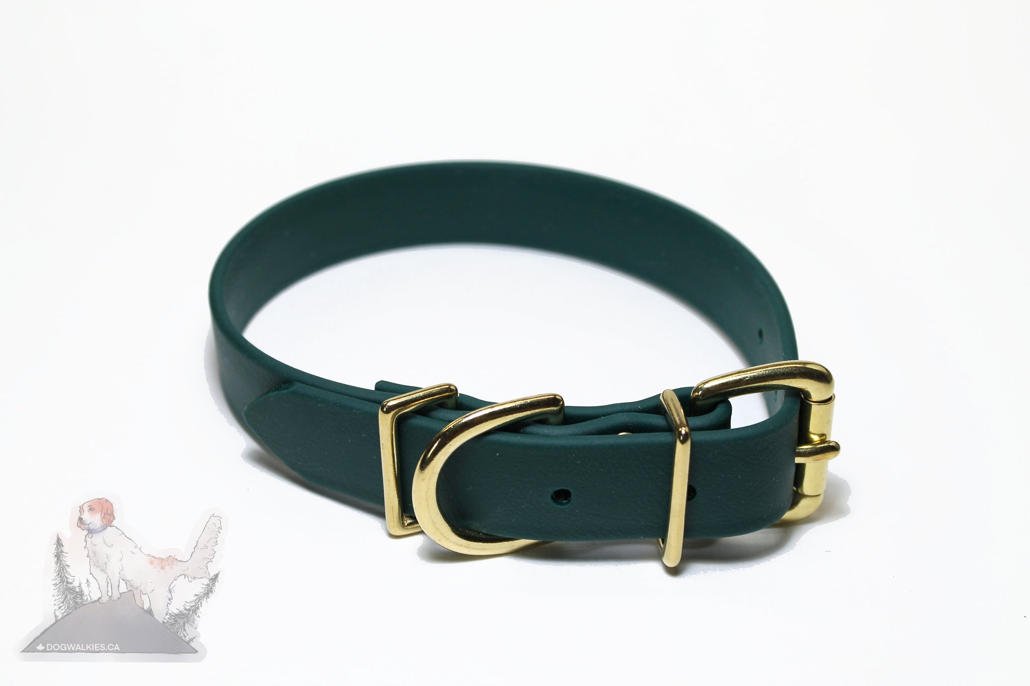 Pine Green Biothane Dog Collar - 1 inch (25mm) wide