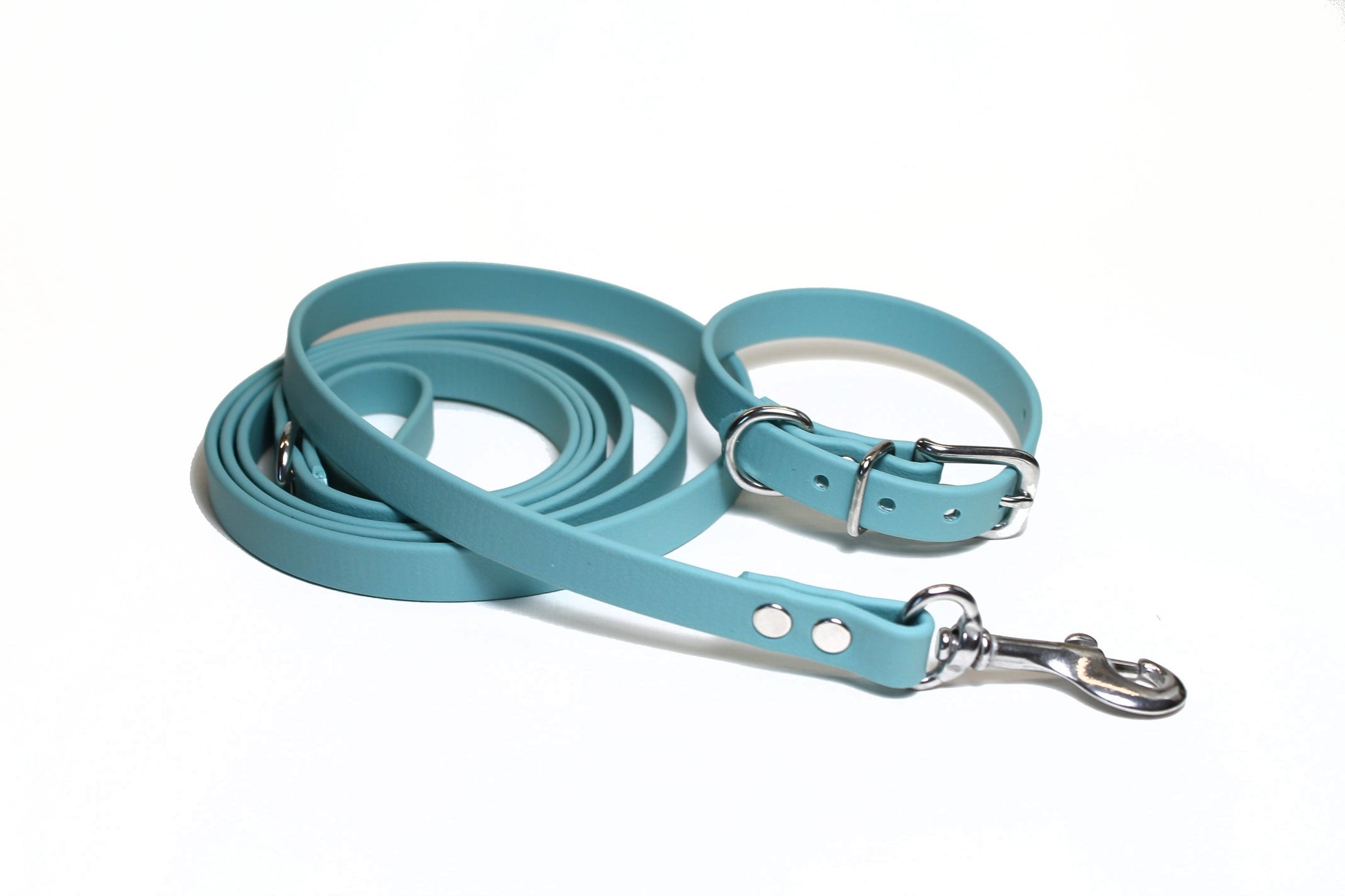 **NEW Dusty Turquoise Biothane Small Dog Collar - 1/2" (12mm) wide