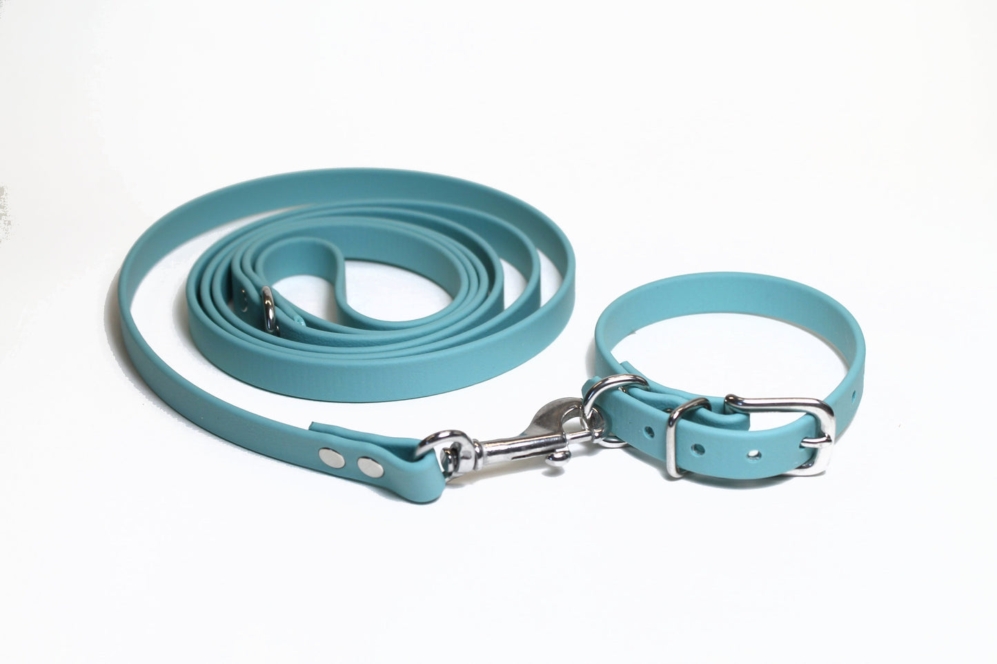 Dusty Turquoise Biothane Small Dog Collar - 1/2" (12mm) wide