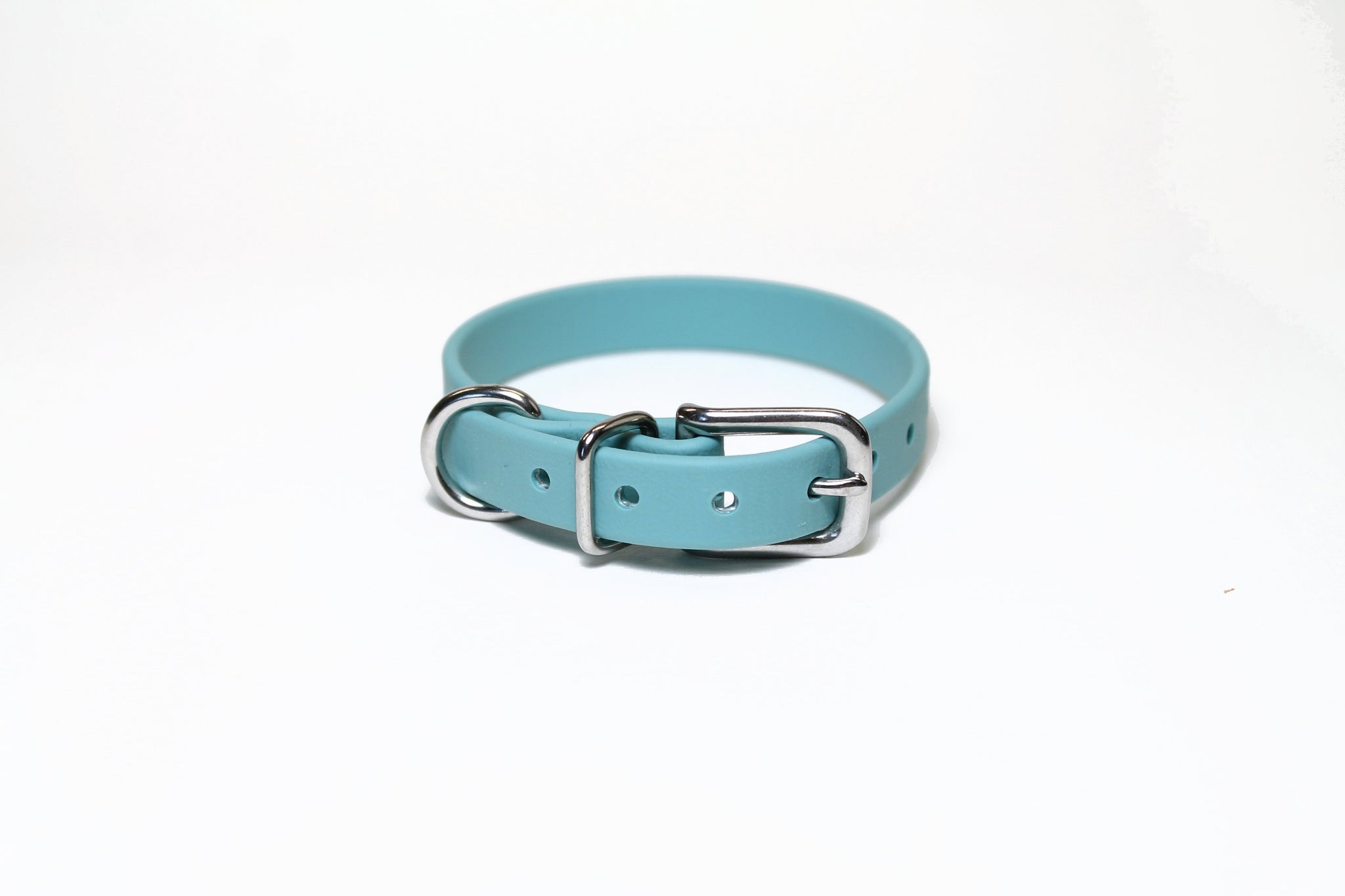 **NEW Dusty Turquoise Biothane Small Dog Collar - 1/2" (12mm) wide