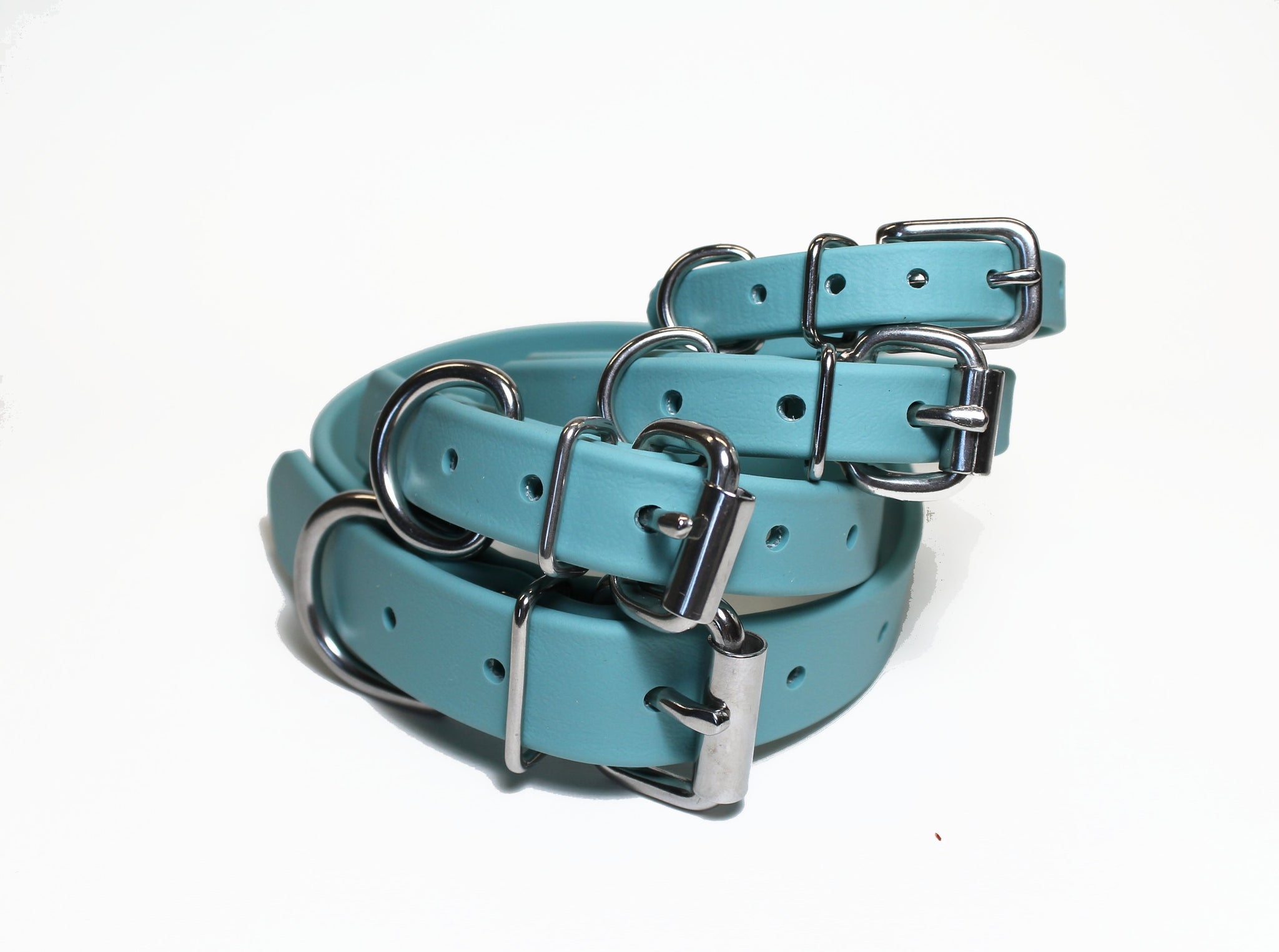 **NEW Dusty Turquoise Biothane Small Dog Collar - 1/2" (12mm) wide