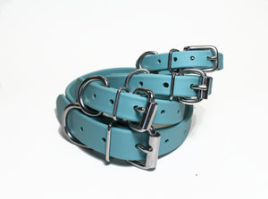 **NEW Dusty Turquoise Biothane Small Dog Collar - 1/2" (12mm) wide