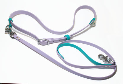 Custom Belt and Leash for hands free walking - Waterproof - utility belt with leash combo