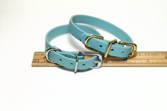 Dusty Turquoise Biothane Small Dog Collar - 1/2" (12mm) wide