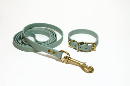 Sage Green Biothane Small Dog Collar - 1/2" (12mm) wide