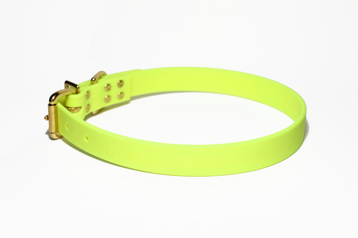 Neon Yellow Biothane Dog Collar - 1 inch (25mm) wide