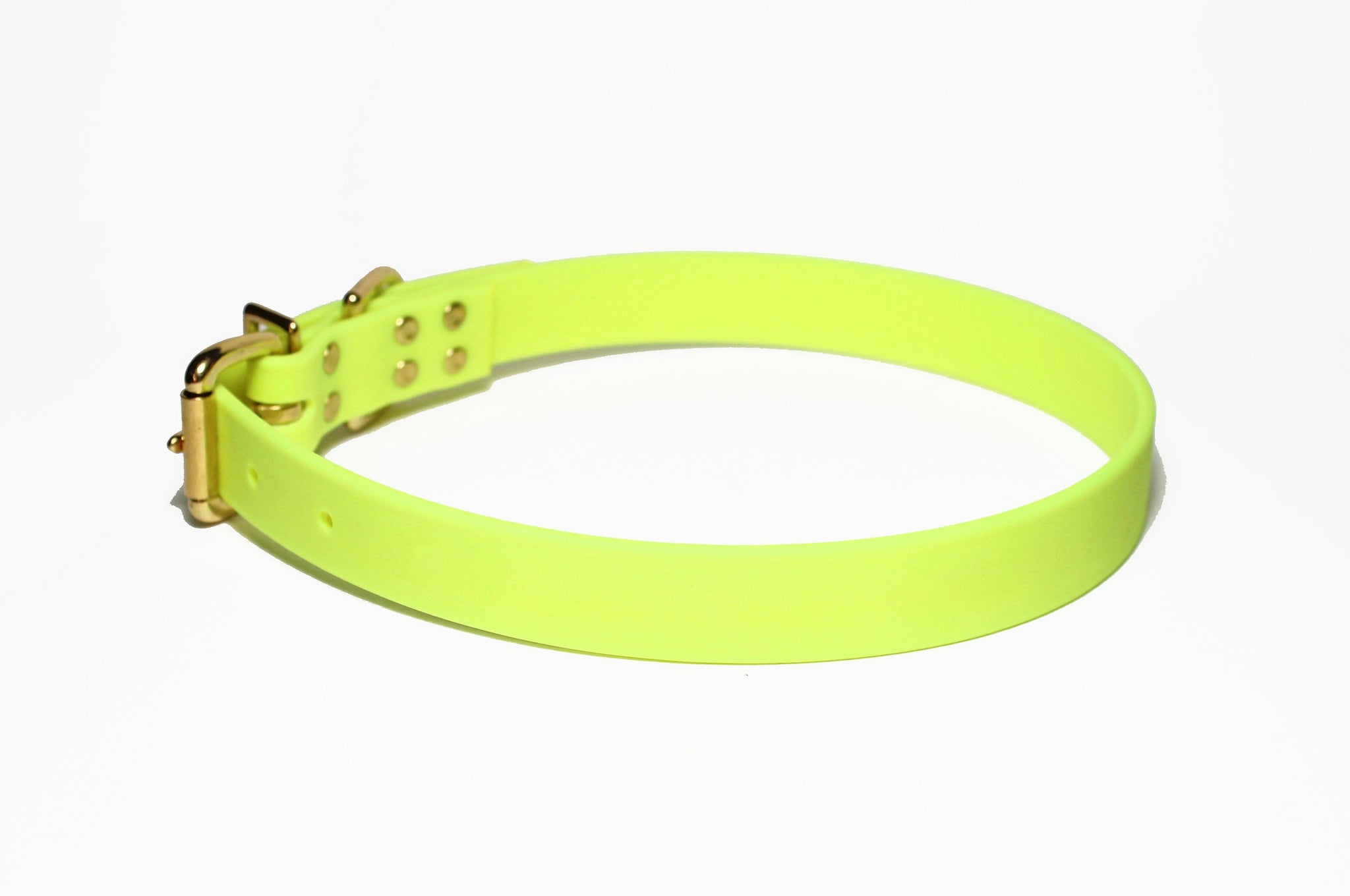 Neon Yellow Biothane Dog Collar - 1 inch (25mm) wide