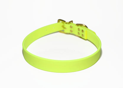 Neon Yellow Biothane Dog Collar - 1 inch (25mm) wide