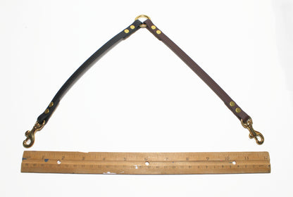 Extra Thin Leash Coupler for small dogs or cats; double dog walker - 3/8" (9mm) wide