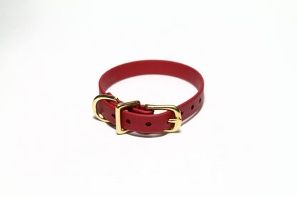 Chili Red Biothane Small Dog Collar - 1/2" (12mm) wide