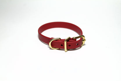 Chili Red Biothane Small Dog Collar - 1/2" (12mm) wide