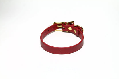 Chili Red Biothane Small Dog Collar - 1/2" (12mm) wide