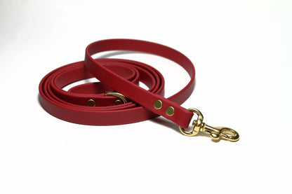Chili Red Biothane Small Dog Leash - thin leash