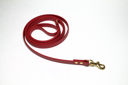 Chili Red Biothane Small Dog Leash - thin leash