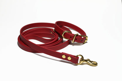Chili Red Biothane Small Dog Leash - thin leash