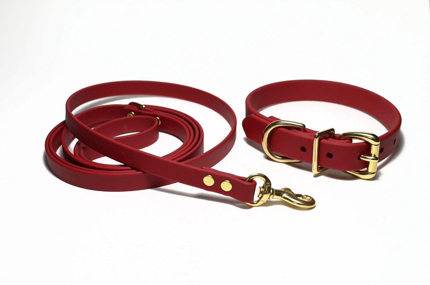Chili Red Biothane Small Dog Leash - thin leash
