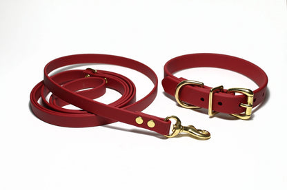 Chili Red Biothane Small Dog Leash - thin leash