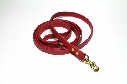 Chili Red Biothane Small Dog Leash - thin leash
