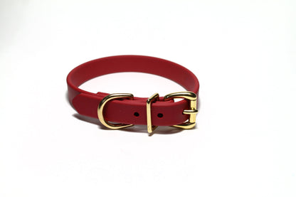 Chili Red Biothane Dog Collar - 3/4" (20mm) wide