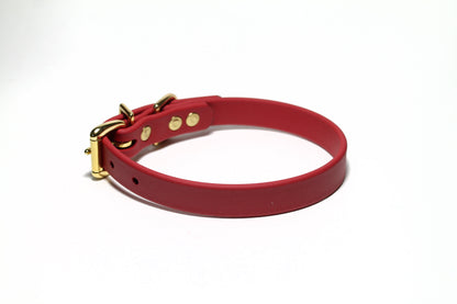 Chili Red Biothane Dog Collar - 3/4" (20mm) wide