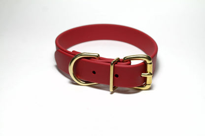 Chili Red Biothane Dog Collar - 1 inch (25mm) wide
